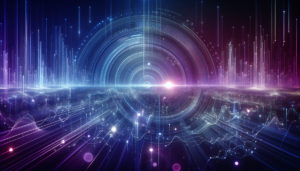 Abstract light flare with digital network, symbolizing Microsoft cloud technology advancements related to Licensing Cost Management