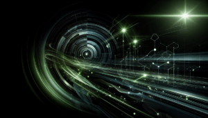 Abstract light flare with digital network, symbolizing Microsoft cloud technology advancements related to Mobile Remote Access Excel