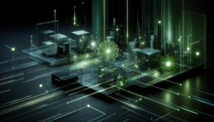 Abstract light flare with digital network, symbolizing Microsoft cloud technology advancements related to Collaboration Tools Strategies