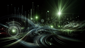Abstract light flare with digital network, symbolizing Microsoft cloud technology advancements related to Migration and Deployment Strategies