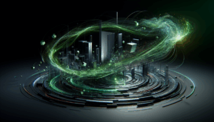 Abstract light flare with digital network, symbolizing Microsoft cloud technology advancements related to Productivity Tips Excel