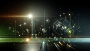 Abstract light flare with digital network, symbolizing Microsoft cloud technology advancements related to Collaboration Tools OneDrive