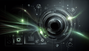Abstract light flare with digital network, symbolizing Microsoft cloud technology advancements related to Integration and Customization