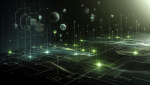Abstract light flare with digital network, symbolizing Microsoft cloud technology advancements related to Migration and Deployment Strategies