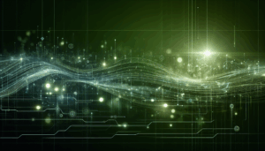 Abstract light flare with digital network, symbolizing Microsoft cloud technology advancements related to Automation Workflow Optimization