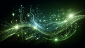 Abstract light flare with digital network, symbolizing Microsoft cloud technology advancements related to Microsoft 365 PowerPoint updates
