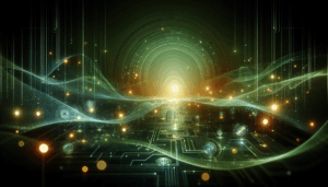 Abstract light flare with digital network, symbolizing Microsoft cloud technology advancements related to Migration and Deployment Strategies