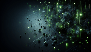 Abstract light flare with digital network, symbolizing Microsoft cloud technology advancements related to Productivity Tips Outlook
