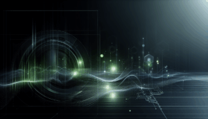Abstract light flare with digital network, symbolizing Microsoft cloud technology advancements related to Automation in Excel